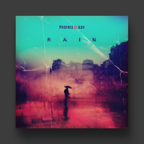 Water design with the title 'Phoenix Ash Rain album cover'