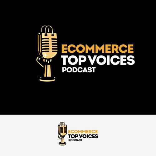 Microphone logo with the title 'Ecommerce podcast'