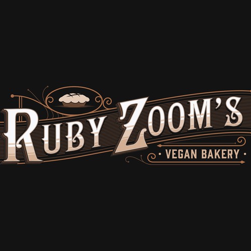 Pastry design with the title 'Ruby Zoom's Vegan Bakery'