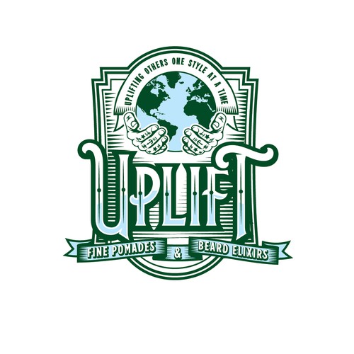 Globe design with the title 'vintage beard product logo'