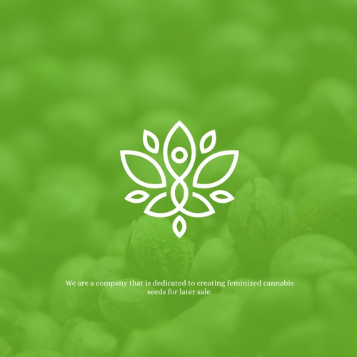 Yoga logo with the title 'Modern line-work logo with yoga vibe for Kámala Seeds Bank'