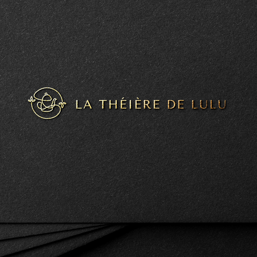 One line design with the title 'Abstract monoline design for La Théière de Lulu'