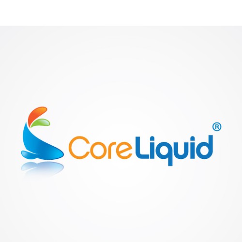 Corporate identity logo with the title 'Clean, simple logo for CoreLiquid'