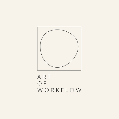 Workflow design with the title 'Logo design'