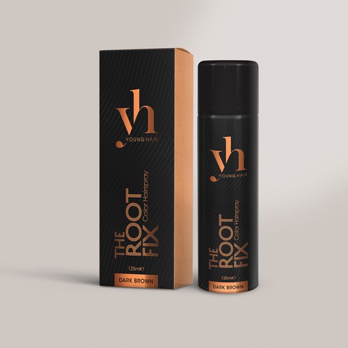 Black packaging with the title 'Packaging Concept for Hair Products'