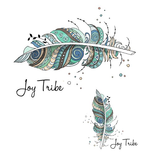 Tribal design with the title 'Boho feather'