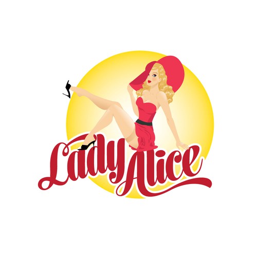 Pin-up girl logo with the title 'sexy pin-up girl logo'