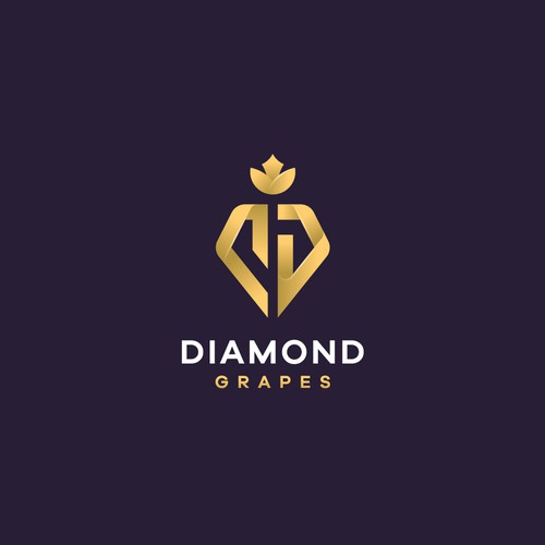Golden design with the title 'The iconic logo for a Diamond Grapes project'