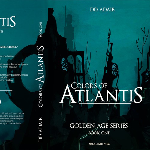 Ancient book cover with the title 'Colors of Atlantis'