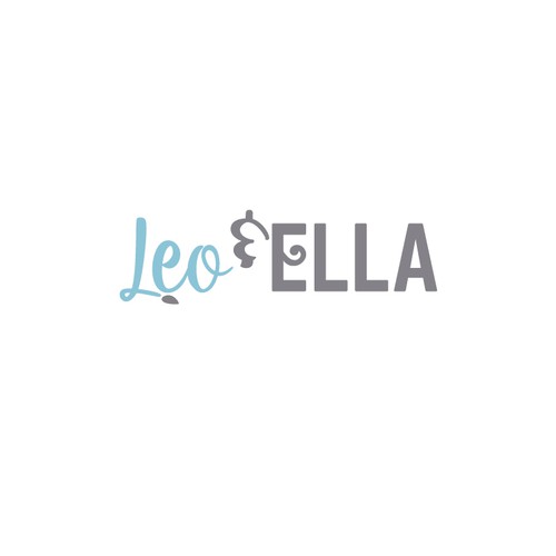 African animal logo with the title 'Simple Loe the Lion and Ella the elephant logo'