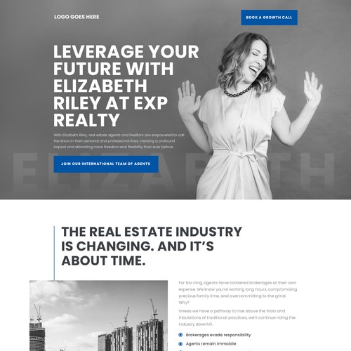 Property website with the title 'Elizabeth Riley - Agent Attraction'