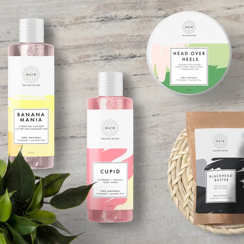 Beauty label with the title 'Natural skin care labels'