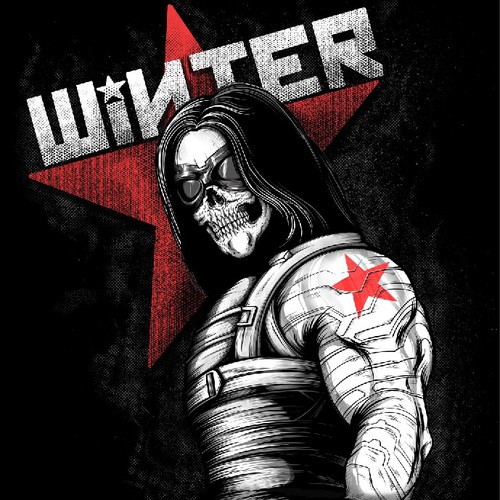 Skull illustration with the title 'Skull Winter Soldier'