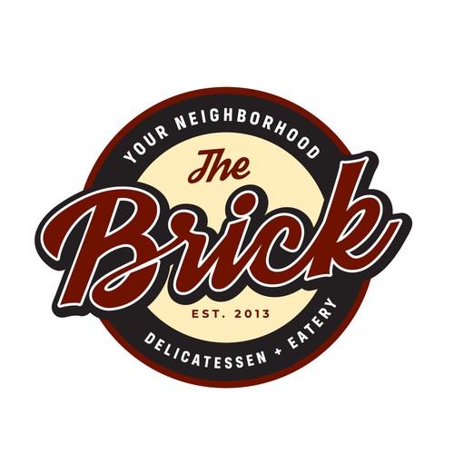 Brick design with the title 'Bold, old school style logo for The Brick!'