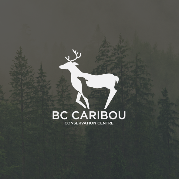 Reindeer logo with the title 'Elegant Caribou Logo'