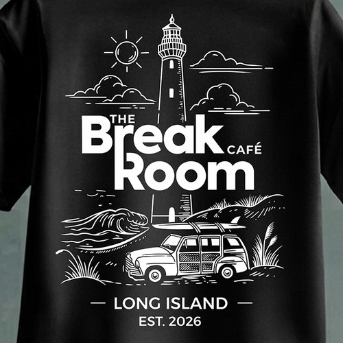 Sea t-shirt with the title 'The Break Room Cafe T-shirt'