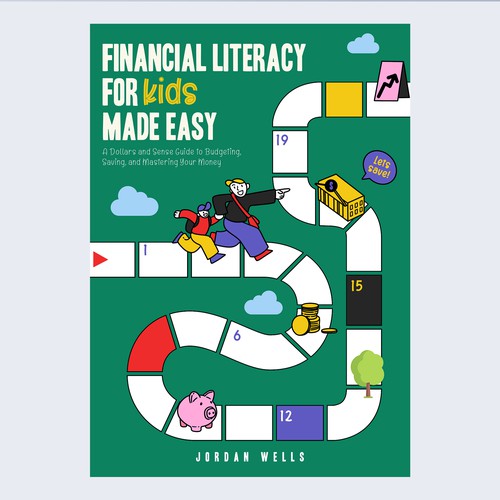 Financial book cover with the title 'book cover financial literacy'