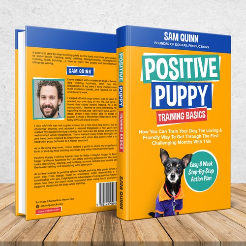 Elegant book cover with the title 'Positive Puppy Training Basics'