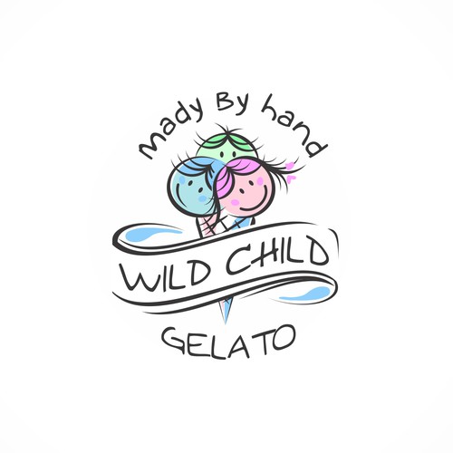 Gelato design with the title 'Wild Child Gelato artisan icecream'