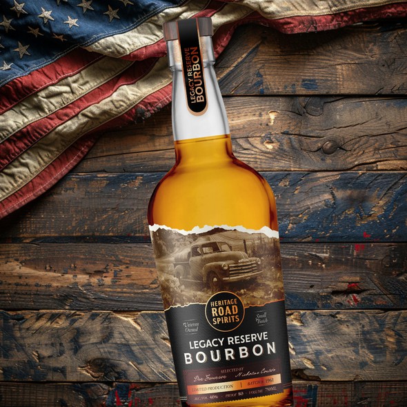 Premium label with the title 'Patriotic label design for bourbon'