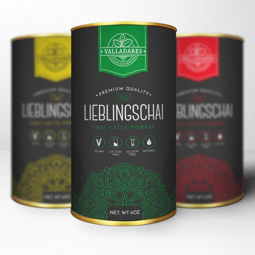 Green packaging with the title 'label Design'