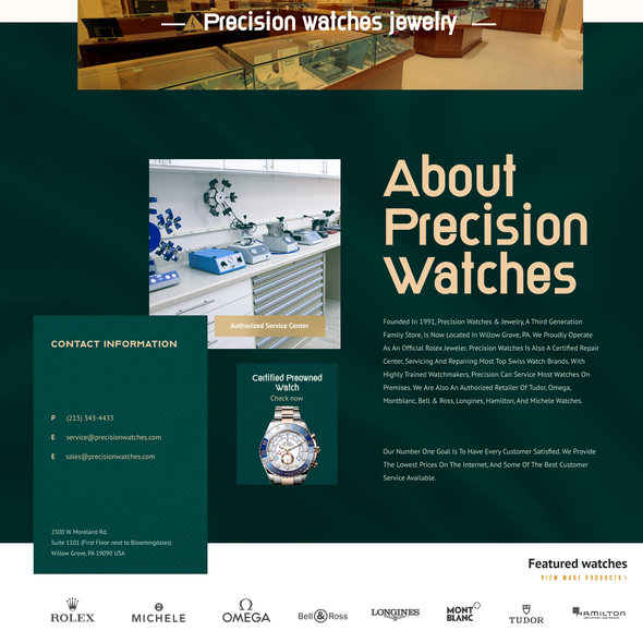 Homepage website with the title 'Luxury Selling watch landing page'