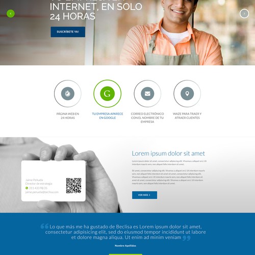 Crisp design with the title 'New Website design'