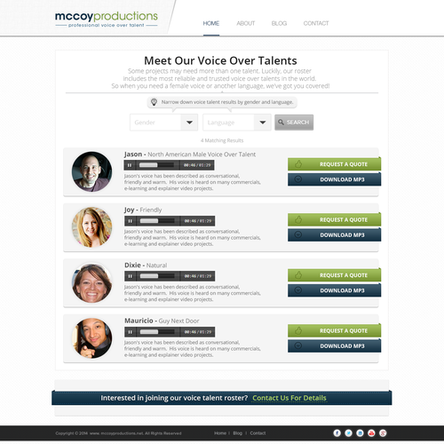 Audio design with the title 'Voice Over Finder'