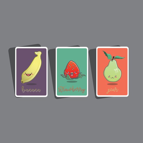 Fruit artwork with the title 'Card game design contest entry'