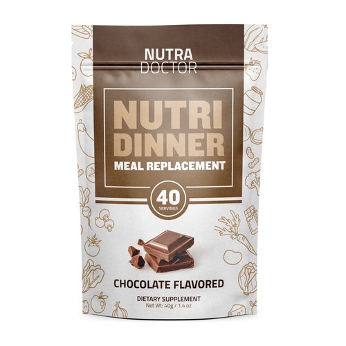Chocolate design with the title 'Nutri Dinner Product Packaging'