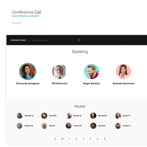 Interface design with the title 'Conference Call UI'