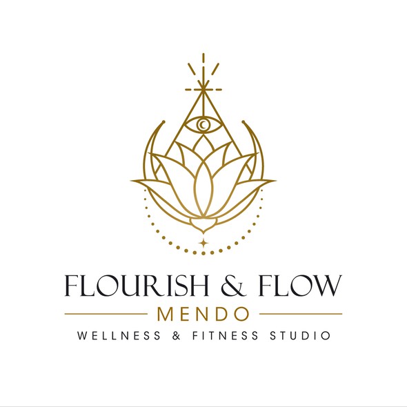 Healing logo with the title 'Flourish & Flow Mendo logo'