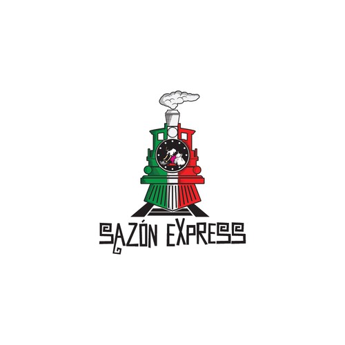 Train logo with the title 'Sazon Express'