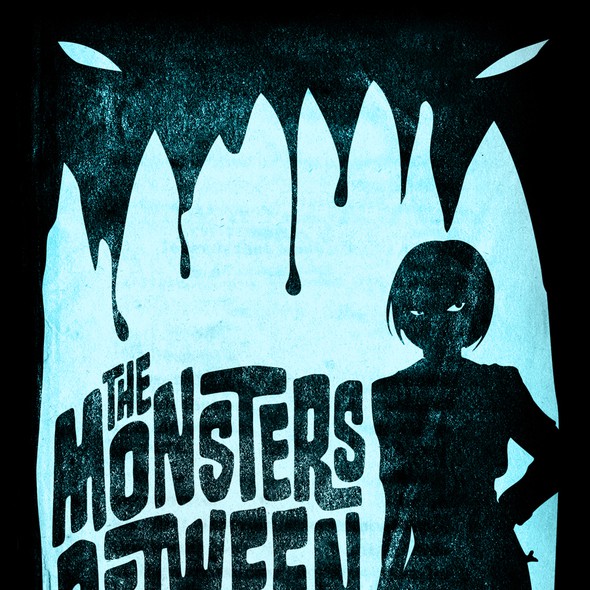 Spooky book cover with the title 'Cover design for "The Monsters Between"'