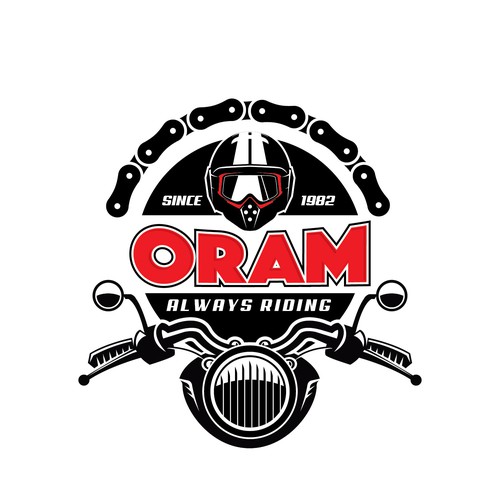 Motorsport design with the title 'Oram Motorcycle'