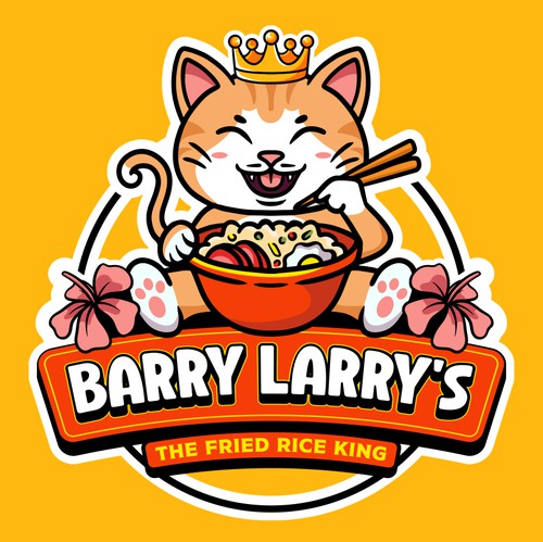 Hawaiian design with the title 'Barry Larry's The Fried Rice King'