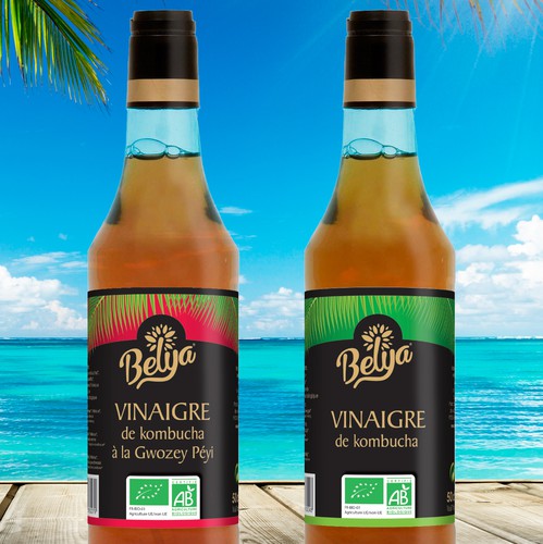 High-quality label with the title 'Elegant Labeldesign Caribbean Vinegar'