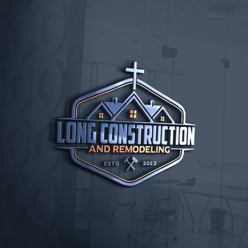 Floor design with the title 'Construction Brand Logo to appeal to residential and corporate buyers'