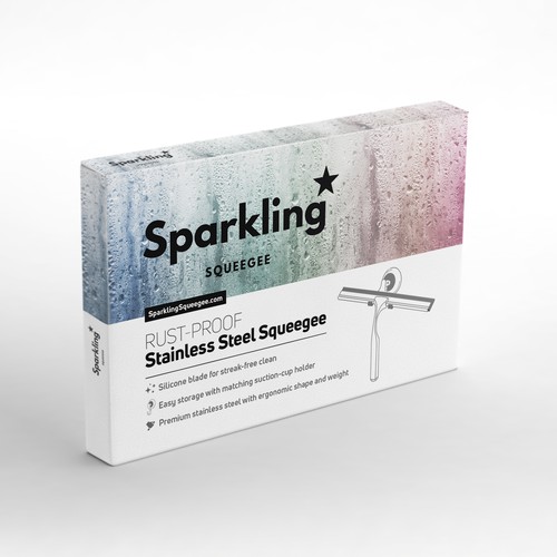 Cinema 4D design with the title 'Premium packaging box for squeegee'