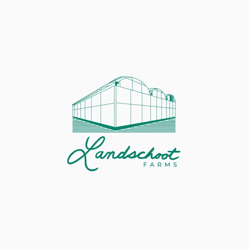 Greenhouse design with the title 'Logo concept for Landcshoot Farms'