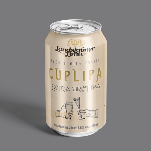Classic label with the title 'Can Label For Beer Wine Fusion Drink'