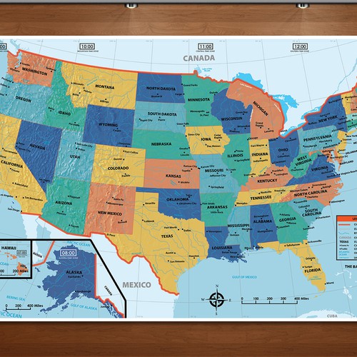 USA artwork with the title 'Map of the United States'