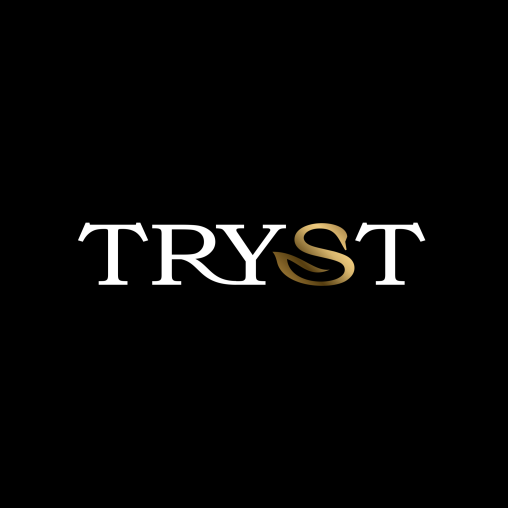 Brand logo with the title 'TRYST'