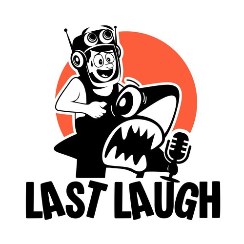 Comedy logo with the title 'Last Laugh — One Final Joke Before the Robots Take Over'