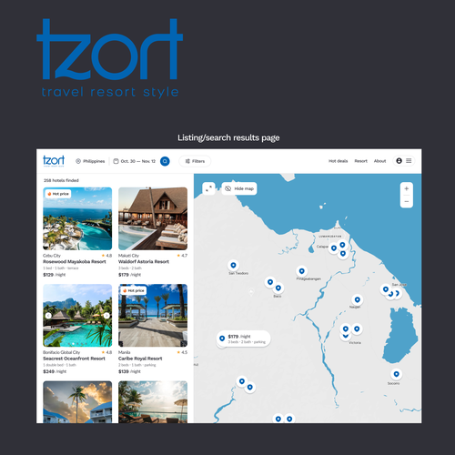 Airbnb design with the title 'Travel platform UI design'