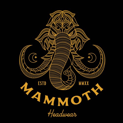 Hat design with the title 'Mammoth Headwear'