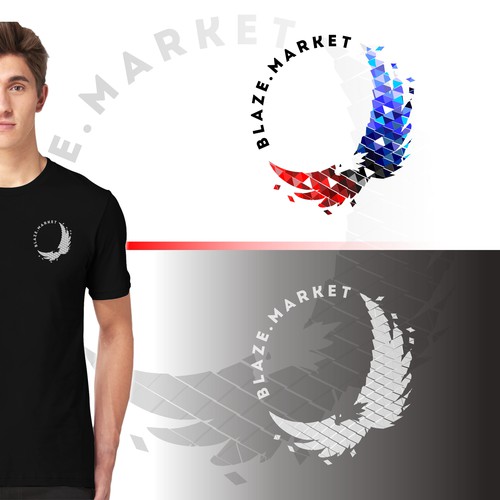 Shirt logo with the title 'BLAZE MARKET'