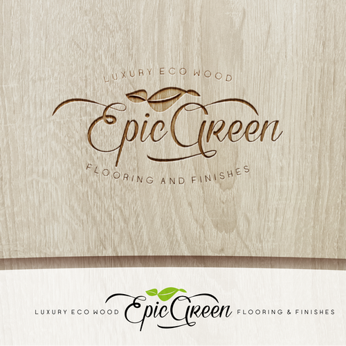 Floor design with the title 'Luxury Eco wood flooring and finishes logo'