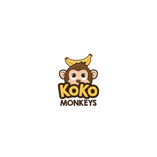 Banana design with the title 'Cute monkey logo'