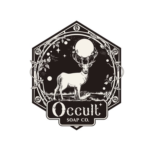 Moon design with the title 'Occult Soap Co.'